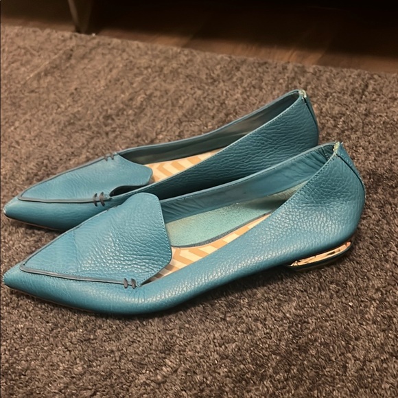 Blue Women's Pointed Toe Flats - Picture 2 of 5